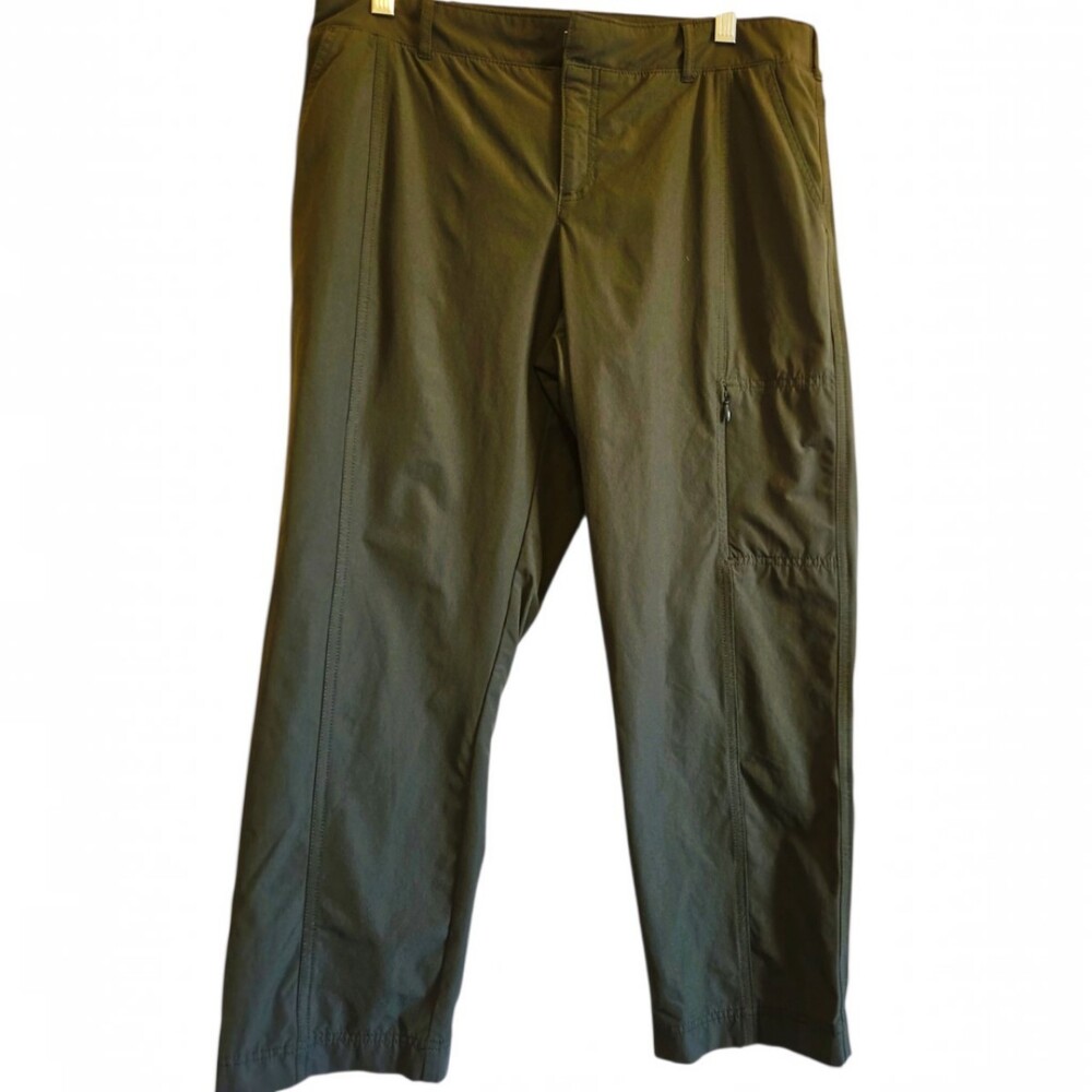 Olive Green Cargo Pants Size 10 Elastic Waist Zipper Pocket